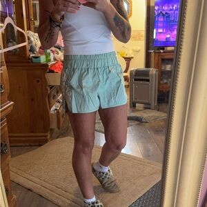 Free People Green Athletic Shorts with Relaxed Silhouette